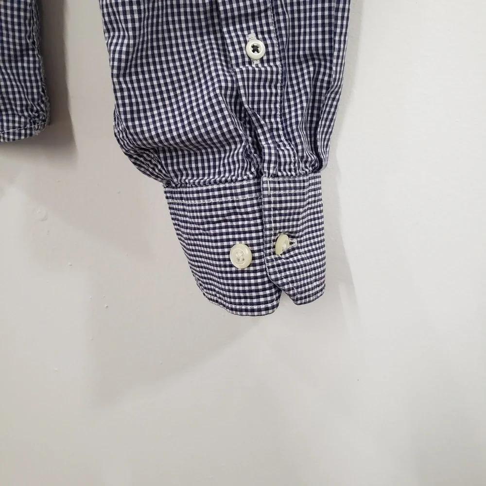 Banana Republic Soft‎ Wash Tailored Slim Fit Gingham Button Down Shirt Mens L